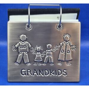 Malden GRANDKIDS Silvertone Flip Album Holds 50 4X6 Photos UNUSED